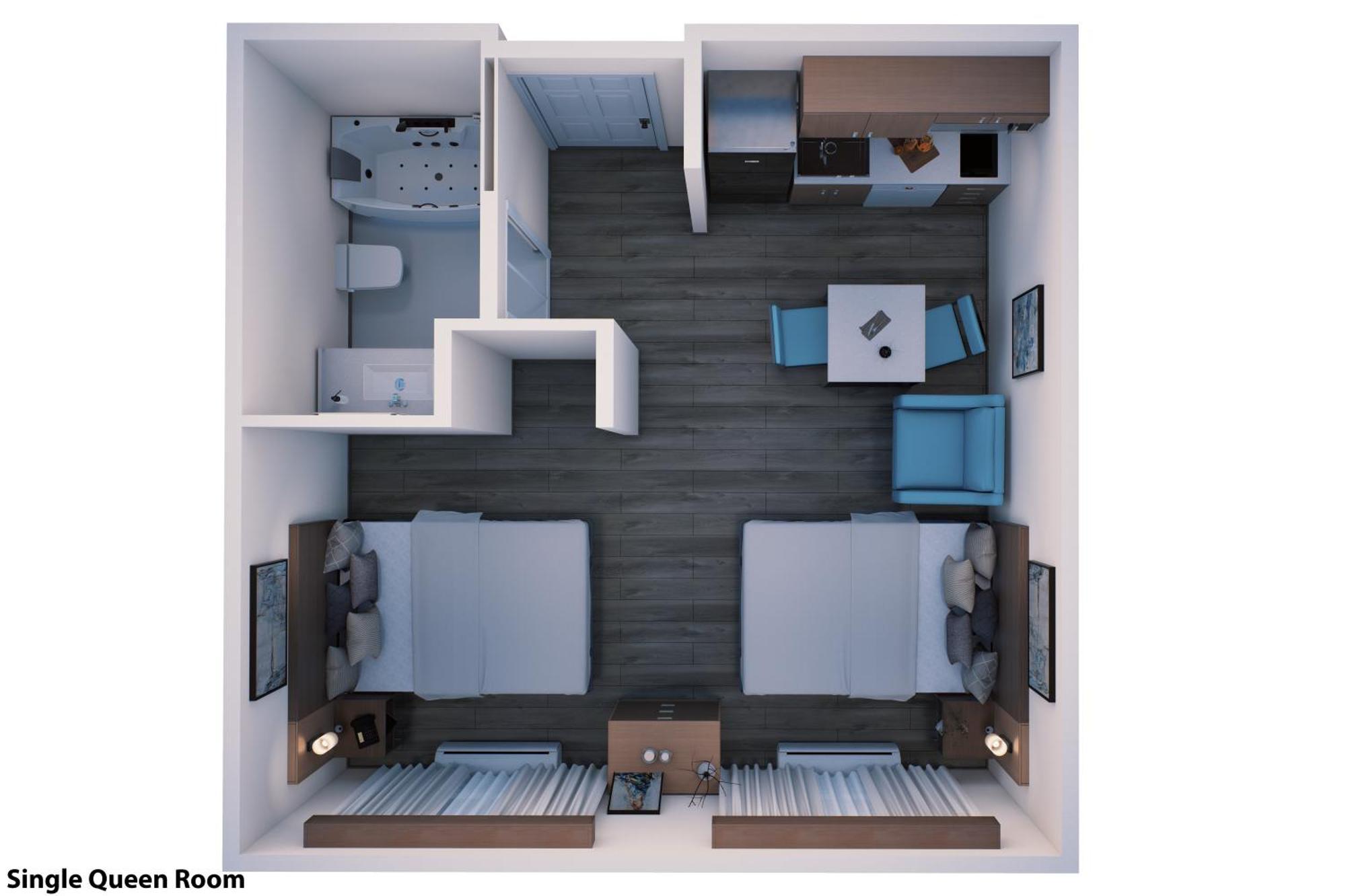 2 Queen Suite, Full Kitchen, Accessible