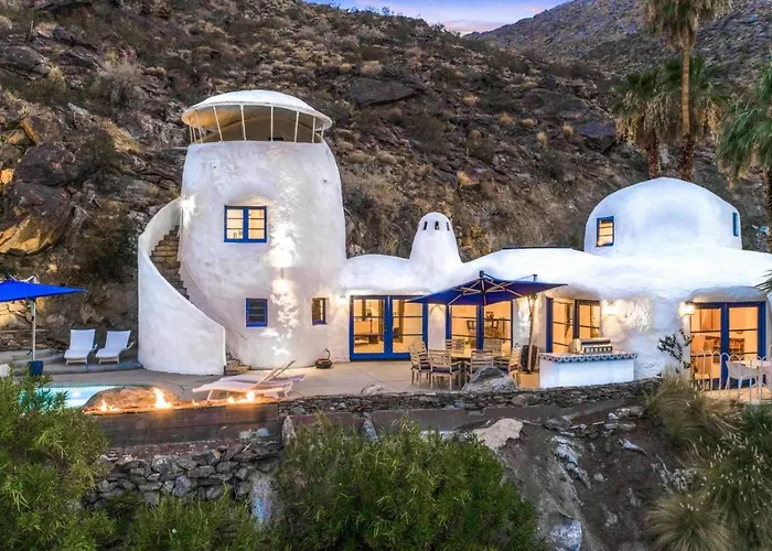 Santorini House Panoramic Palm Springs Views Villa