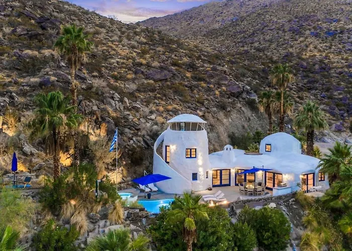 Santorini House Panoramic Palm Springs Views Villa