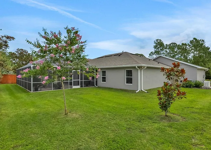 Spacious Home With Private Hot Tub, Firepit, Grill And 3 In 1 Game Table Palm Coast