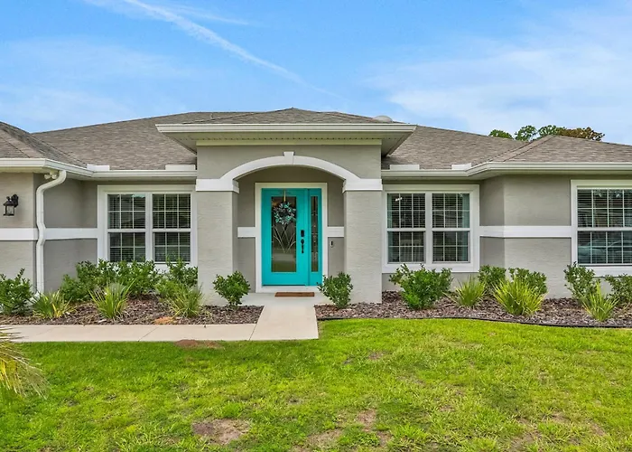 Spacious Home With Private Hot Tub, Firepit, Grill And 3 In 1 Game Table Palm Coast