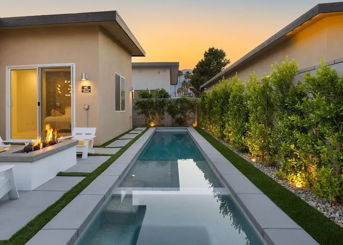 Lumen At Tahquitz: New Build With Pool Fire Pit Designer Interiors Villa Palm Springs