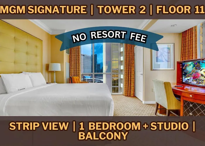 Mgm Signature 11Th Floor 2Br Combo Strip View No Resort Fee Las Vegas