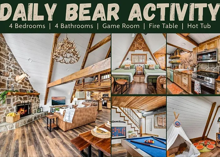 High Bear Activity, Handicap Ramp, Hot Tub, Fire Table, Game Room, Family Cabin Gatlinburg