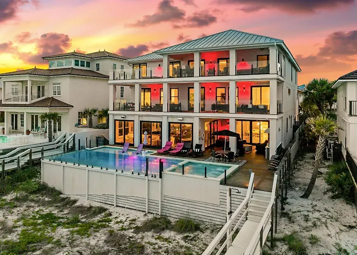 Big House By The Sea - Beach Front Home With Large Private Pool, Theater & Bar Destin
